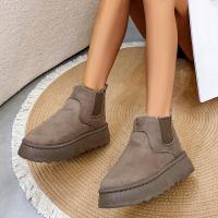 Botas de nieve planas para mujer de otoño e invierno, zapatos cálidos cómodos para exteriores - details 2