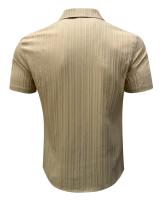 Hombre manga corta cuello cubano camisa a rayas verano casual top chaqueta - details 6
