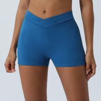 Pantalones cortos deportivos para mujeres con cintura cruzada y levantamiento de glúteos ideal para yoga y fitness tipo Triad Pantalones de gimnasio para correr al aire libre material de nylon temporada aplicable de primavera hasta verano - details 1