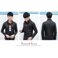 Chaqueta de cuero para hombres, Chaqueta de cuero, locomotora, guapa de lana ajustada para hombres - details 8