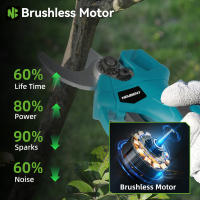 NEWBENY-sierra eléctrica sin escobillas de 6 pulgadas + juego de tijeras de podar eléctricas de 30mm, herramientas inalámbricas para carpintería de jardín para juego de pines de batería Makita - details 5