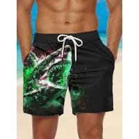 Traje de Baño Hawaiiano con Estampado de Tiburón 3D Pantalones Cortos Deportivos de Secado Rápido para Hombres Moda Casual de Playa - details 4
