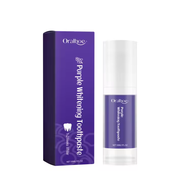 Purple refresca el blanqueamiento bucal, elimina las manchas amarillas, limpia y cuida la pasta de dientes - 1
