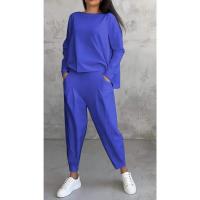 Nuevo Conjunto de manga de cuello redondo de Color sólido para mujer con pantalones largos - details 9