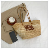 Bolso de Mano de Paja Tejido a Mano Bolso de Playa de Hombro para Vacaciones de Gran Capacidad - details 36