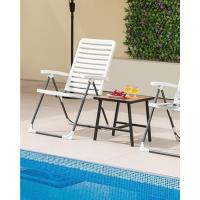 Juego de 2/4 Sillas de Jardín, Silla Apilable Terreza Exterior de Tela con Marco de Metal, Sillón de Comedor con Reposabrazos y Respaldo Alto, Carga 150kg, 56 x 70 x 84 cm (4, Gris) - details 10