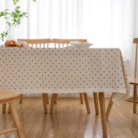 Mantel de poliéster con borde de encaje, cubierta rectangular a prueba de polvo con borlas, para cocina, mesa de comedor, decoración del hogar - details 20