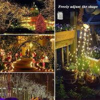 Guirnalda de luces LED Solar para exteriores, lámpara de alambre de cobre impermeable para jardín, patio, árbol, fiesta de Navidad, 8 modos, 300/200 - details 23