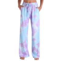 Pantalones casuales, bolsillos estampados, bandas elásticas, ropa de hogar recta y holgada para mujer - details 15