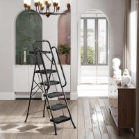 Peldaños Anchos con Baranda, Escalera de Tijera con Pedal Antideslizante, Taburete Plegable para Hogar Cocina Garaje Jardín Oficina, Capacidad de Carga de 900LBS, Azul - details 56