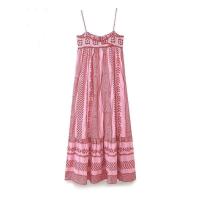 Vestido sin mangas de moda de verano, estilo casual suelto con falda larga de poliéster. - details 2