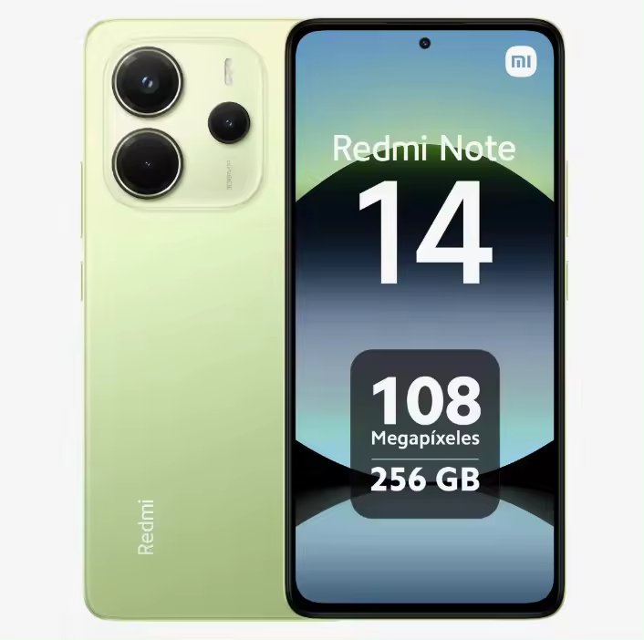 Teléfono Móvil Xiaomi Redmi Note 14 4G Xiaomi Smartphone Versión Global, 8GB+256GB, Sistema de cámara AI 108 MP, Pantalla AMOLED 6,67'' 120Hz tecnología de cuidado ocular, Batería 5500 mAh con carga turbo 33W, MediaTek Helio G99-Ultra, IP54 - 1