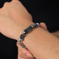 Pulsera cruzada de acero inoxidable para hombre – Pulsera minimalista de eslabones de cadena – Joyería de moda y versátil inspirada en el punk - details 7