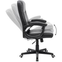 Giratoria de Oficina, PU Resistente, Ajustable en Altura, Diseño Ergonómico, Negro - details 0