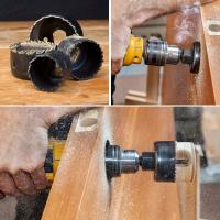 Conjunto de discos de taladro de tamaño variable 19PCS con 13 piezas de discos de taladro de propósito general 19mm-127mm mandrilos y llaves hexagonales en caja de almacenamiento ideal para madera tablero de gispo tablero de PVC - details 6