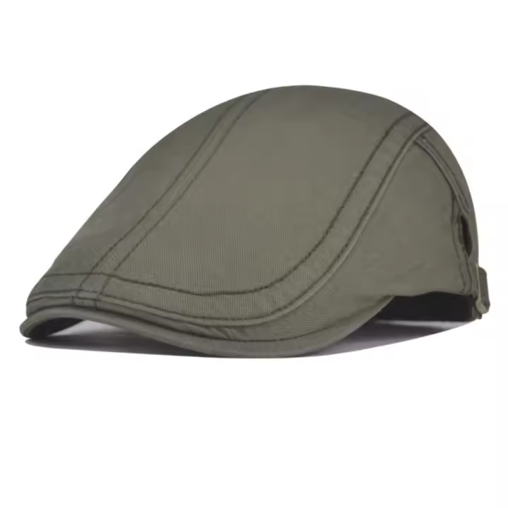 Boinas Vintage ajustables informales para hombre y mujer, gorros Retro de pintor de Color sólido, gorra con visera plana de algodón de Hip Hop - 1