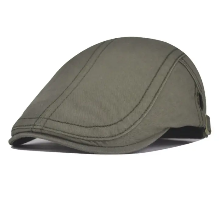 Boinas Vintage ajustables informales para hombre y mujer, gorros Retro de pintor de Color sólido, gorra con visera plana de algodón de Hip Hop - 1