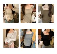 Camiseta ajustada de algodón para mujer, Top corto de manga larga, camiseta Sexy blanca Y2k para primavera y otoño - details 11