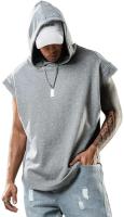 Camiseta deportiva sin mangas para hombre, Jersey informal con capucha de Color sólido, chaleco holgado, novedad de 2024 - details 8
