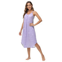 2025 Ropa de verano nueva, ropa de casa, ropa de mujer europea, camisón sexy con tirantes cómodos y de gran vuelo. - details 16