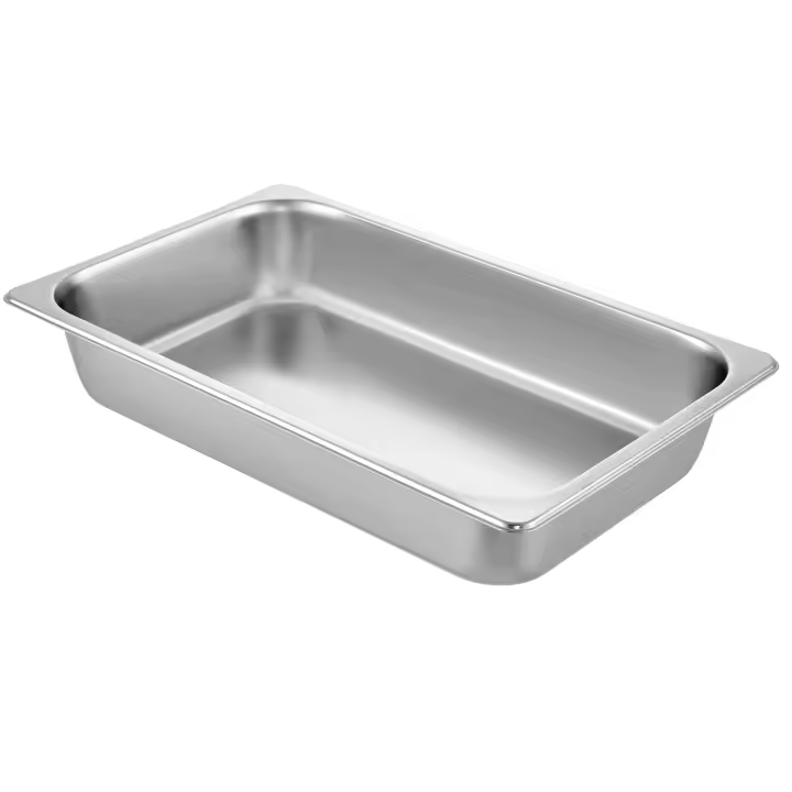 SucceBuy Paquete de 6 sartenes de mesa de vapor de tamaño completo, contenedor de alimentos de 20,9 x 12,8 x 3,9 pulgadas de profundidad, acero inoxidable, antiatascos - 1