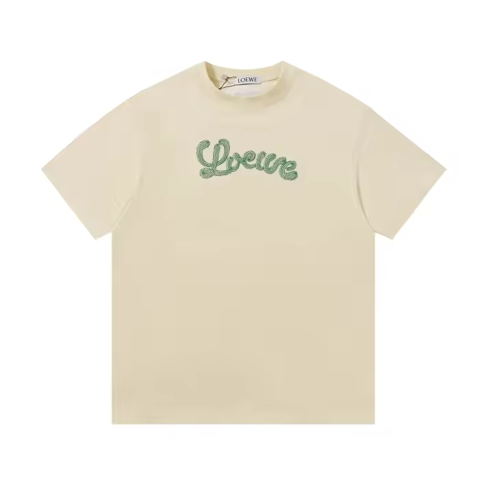 LOVE bordado de letras delanteras y traseras, camiseta holgada informal de manga corta de verano para hombre, camiseta de algodón puro de marca de moda para parejas de estilo americano - 1