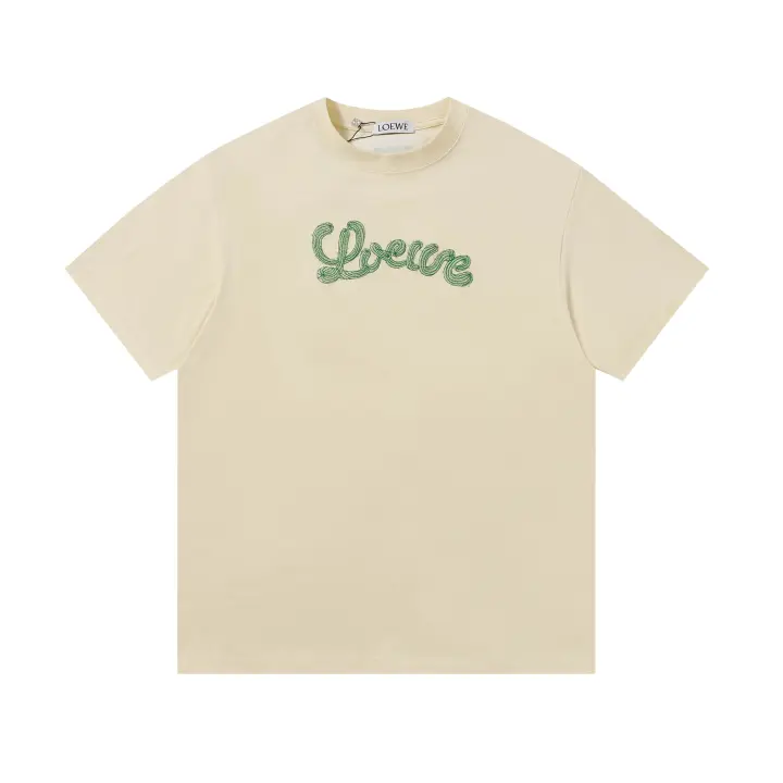 LOVE bordado de letras delanteras y traseras, camiseta holgada informal de manga corta de verano para hombre, camiseta de algodón puro de marca de moda para parejas de estilo americano - 1