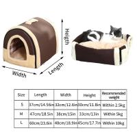 Cama plegable de invierno para mascotas, casa para perros, perrera para dormir, nido extraíble, cueva cerrada cálida, sofá, perrera grande, suministros para mascotas - details 0