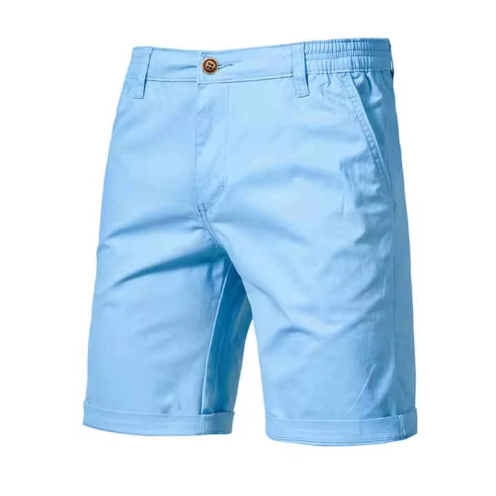 Shorts Para Hombre Algodón 100% Cuello Elasticidad Estilo Casual Verano 10 Colores Pantalones De Playa - 1