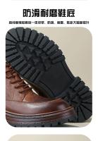 Zapatos de cuero genuino estilo británico, botines de media caña, botas de herramientas retro de moda. - details 2