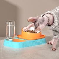 Herramienta de alimentación para mascotas, cuenco de comida para mascotas de acero inoxidable, antihormiga, alimentador de gatos con pendiente de 15 grados, cuenco de alimentación para mascotas antideslizante doble, perros y gatos - details 5