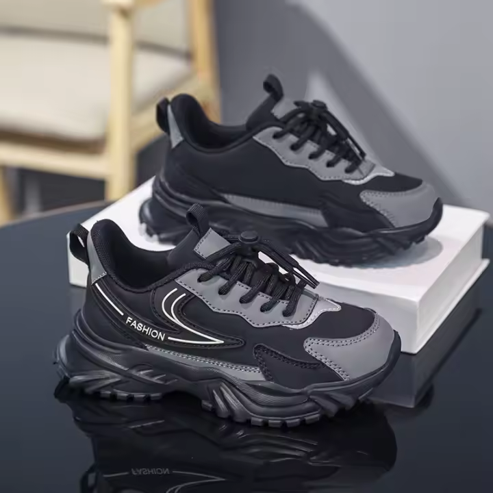 Zapatillas de deporte para niños primavera-otoño 2025 Zapatos de cuero suaves para correr para niños - 1