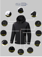 CHRLCK Chaqueta de Senderismo Impermeable A Prueba de Viento, Reflectante, Ideal para Acampar, Cazar, Correr, Trekking, Pesca - details 3