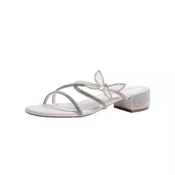 Sandalias de tacón alto con Cabeza redonda, diamante, arco nuevas, estilo, pequeño, tamaño grande, grueso, 41-43 - 1