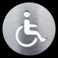 Placa de aluminio compuesta personalizada para puerta de baño para discapacitados, logotipo de inodoro para silla de ruedas, logotipo de número de puerta dorado y plateado - details 0