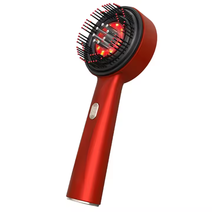 PORCHEDDU Peine masajeador Eléctrico Para El Cuero cabelludo, aplicador de agua líquido para el cincimiento del Cabello de mano, Cuchillo de masaje relajante muscular Profundo, de luz roja therapy - 1