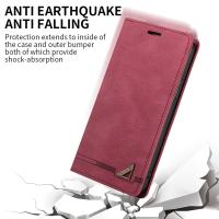 Funda de cuero con titular y cartera magnética para Xiaomi Redmi Funda segura anti-robo con estilo brush - details 6