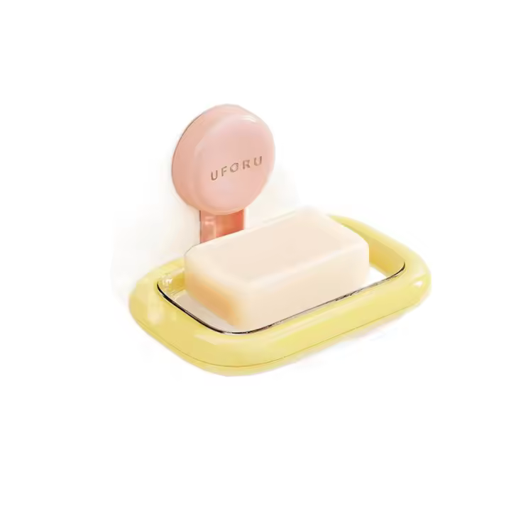 Caja de jabón con ventosa de drenaje, soporte para jabonera montado en la pared no perforado, bandeja de almacenamiento de jabón antideslizante reutilizable para Baño - 1