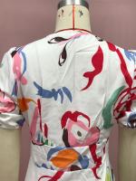 Vestido Largo de Estampado Elástico para Mujer Primavera 2025 Ajuste Delgado, Talla Grande, Swing de Cuatro Lados - details 9