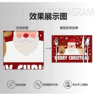 Nuevo Mantel Individual navideño de dibujos animados para fiesta, decoración de mesa de comedor, almohadilla de aislamiento térmico, mantel con estampado de hilo blanco, venta al por mayor - details 1