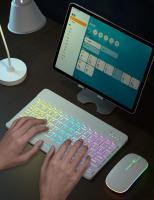 Teclado retroiluminado arcoíris compatible con Bluetooth, teclado de ratón inalámbrico para tableta, Android, iOS, Windows, teléfono iPad, nuevo - details 1