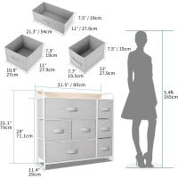 Cajonera de Tela Extraíble de 7 Cajones Almacenamiento de Tela Cómodo para Sala de Estar, Dormitorio, Habitación Infantil Gris Oscuro - details 18