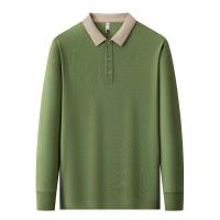 Nuevo polo de negocios informal de manga larga de color sólido para hombre, un top versátil que está a la moda, cálido y cómodo para - details 10