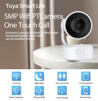 Cámara WIFI Tuya para interiores, monitor de bebé de 5MP, conversación bidireccional, Zoom 4X PTZ 360 °    Las cámaras de vigilancia admiten Alexa Google Smart Life - details 0
