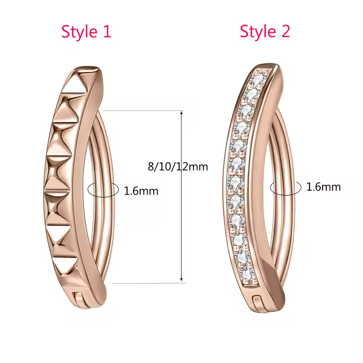 ZS-Piercing para el ombligo de plata 925 para mujer y niña, anillos minimalistas de circón, Anillo para el ombligo, Piercings corporales de playa de verano, 1 unidad - 1