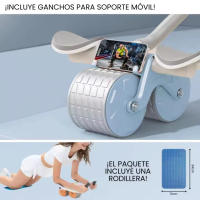 Rodillo Abdominal con Rebote Automático. Rueda para ABS con Soporte para Codos. Entrenamiento en Casa con Rodillera y Cronómetro Incluidos. Deporte para Principiantes en el Hogar. - details 4