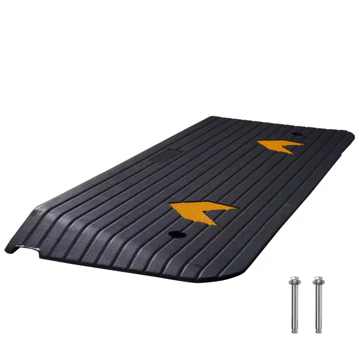 SucceBuy Rampa de umbral de goma, elevación de 2", capacidad de 33069 libras, rampa de goma reciclada antideslizante para puertas, sillas de ruedas y scooters - 1