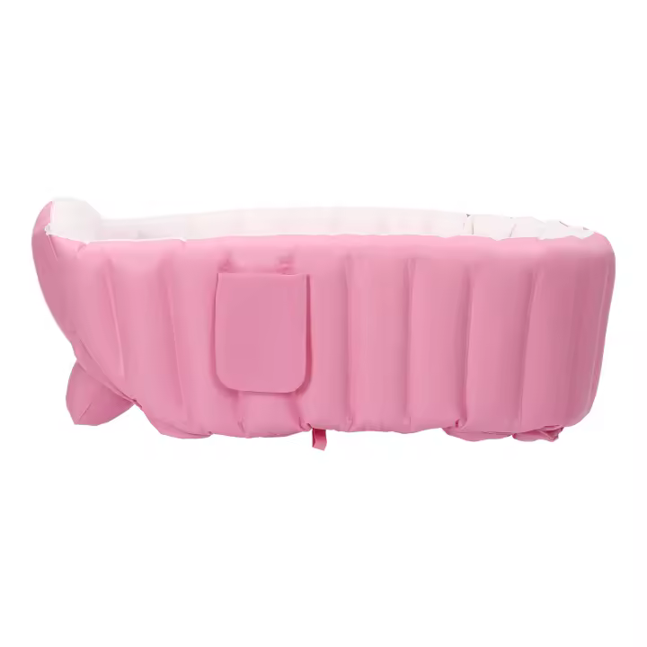 Tina de Baño Inflable para Bebé Ecológica de PVC Plegable, Portátil, Adecuada para Hogares, Apartamentos, Hoteles en Rosa/Azul - 1