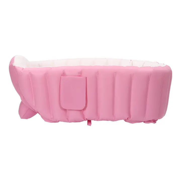 Tina de Baño Inflable para Bebé Ecológica de PVC Plegable, Portátil, Adecuada para Hogares, Apartamentos, Hoteles en Rosa/Azul - 1