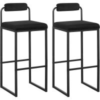 Taburetes de Cocina Altos con Resalto 2X Taburetes Cuadrados con Asiento de Terciopelo - details 0